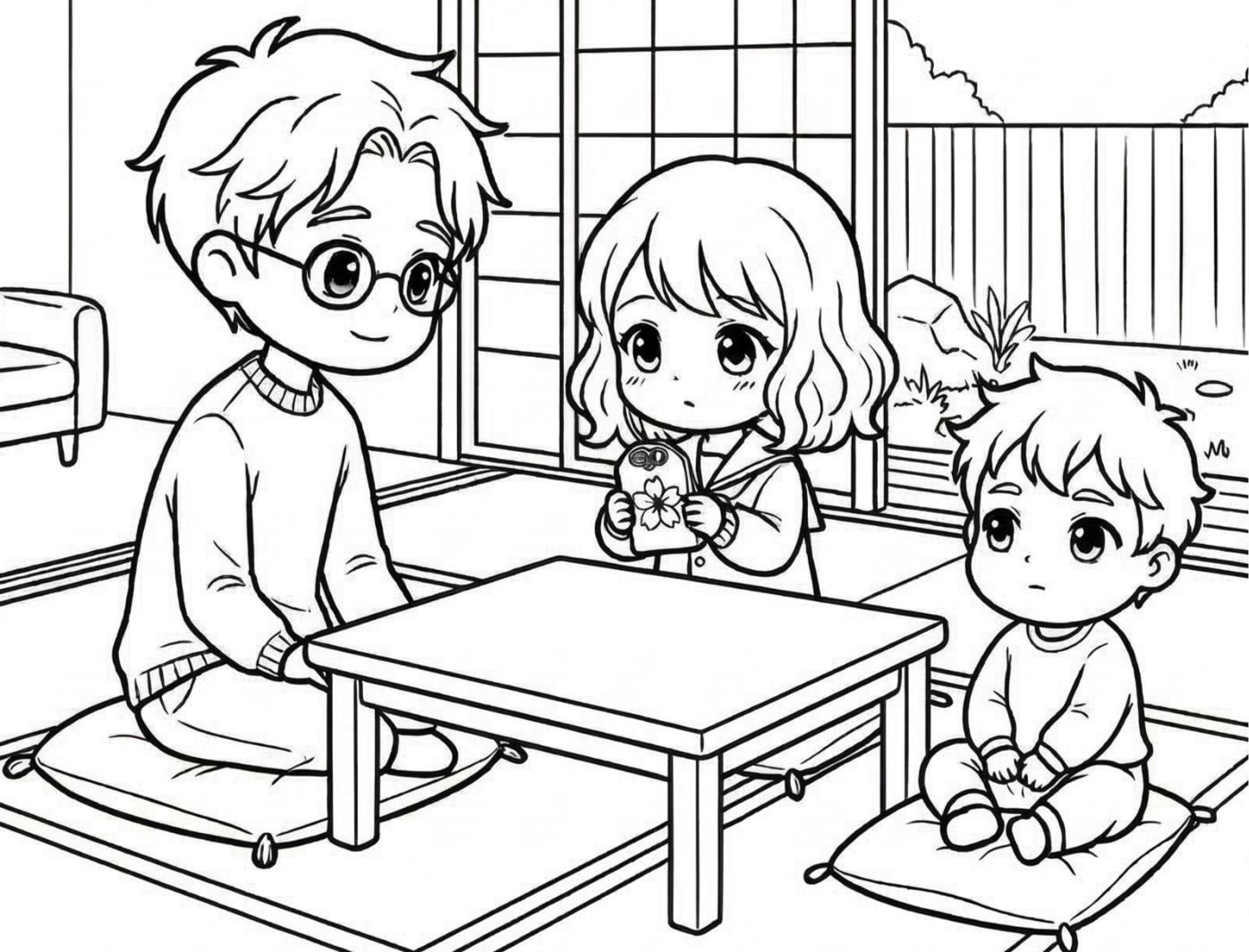 Mei sujetando el Omamori