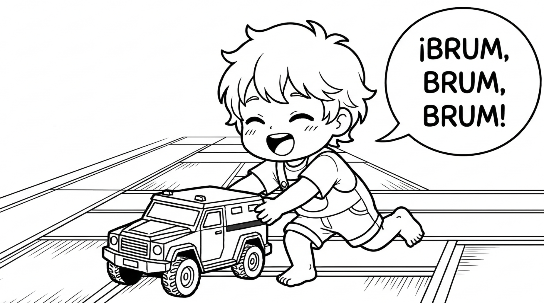 Kenji corriendo con el coche
